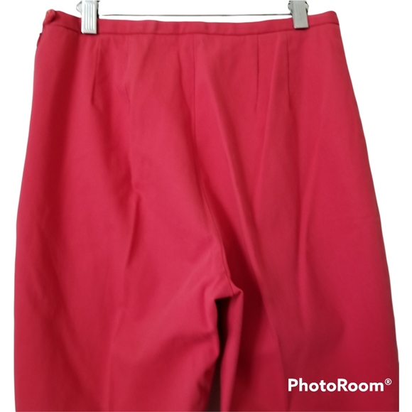 Lands' End Retro Style Side Zip Dark Coral Ankle Length Pants. Women's 12 - Picture 4 of 11